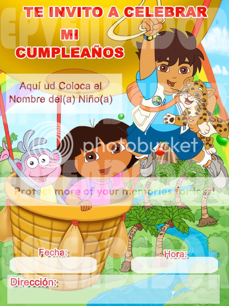 Tarjetas De Invitacion Dora Y Diego - Epvendedor (Tarjetas y ...