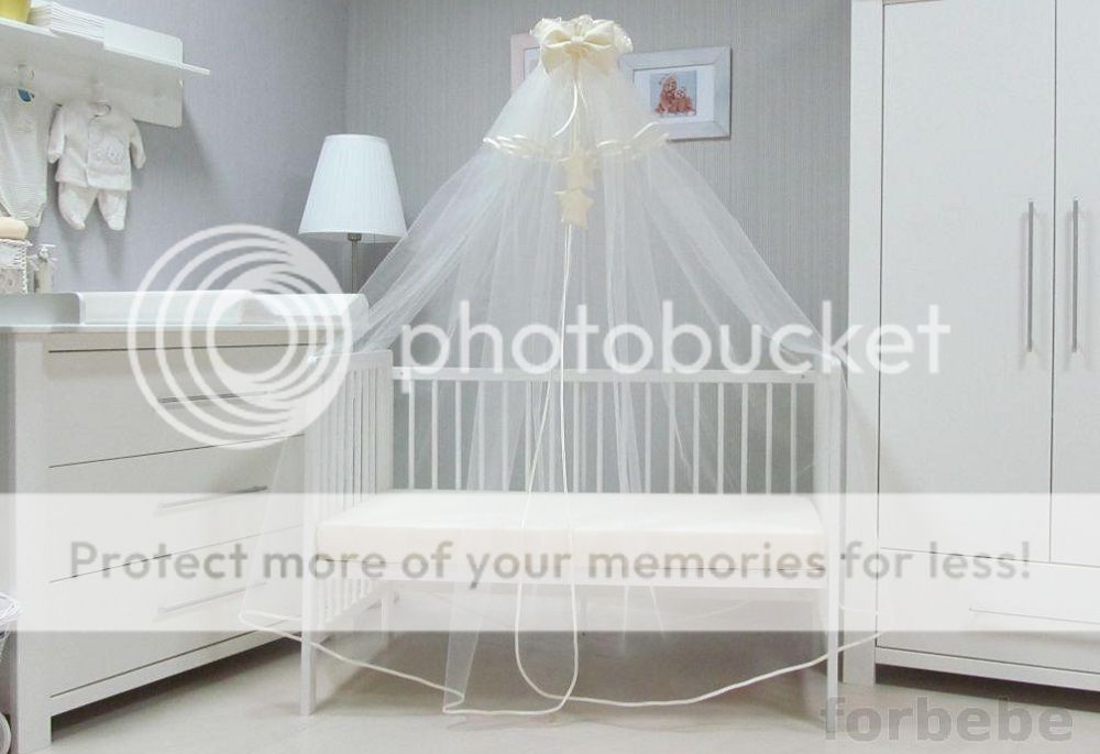 CANOPY DRAPE 560x170cm ; 220x67in WITH HOLDER TO FIT BABY ...